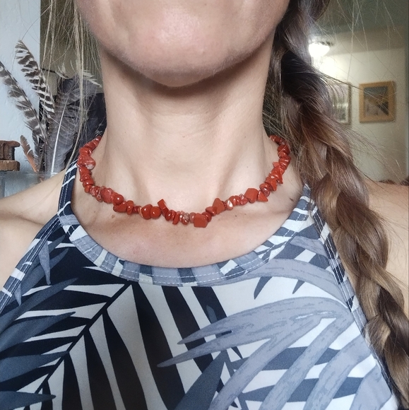 Beautiful Red Coral Handmade Necklace Choker - Picture 2 of 4